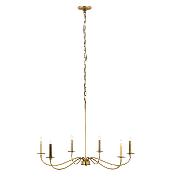Z-Lite Arrington 6 Light Chandelier, Rubbed Brass 2301-42RB - main